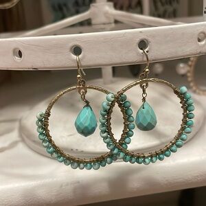Turquoise statement earrings